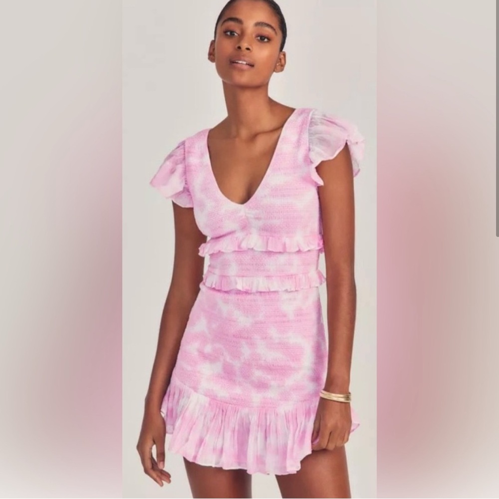 Loveshackfancy Sonara Mini Dress in Peony Pink Hand Dye